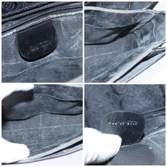 GUCCI Shoulder Bag Nylon Black Gold 001 14 0712 Auth 150087 - Picture 15 of 16